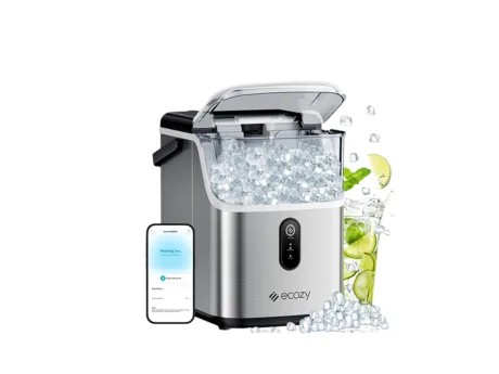 ecozy Smart Nugget Ice Maker Countertop, With 35lbs/24H Soft Chewable Ice, Self-Cleaning Ice Machine with Voice Control