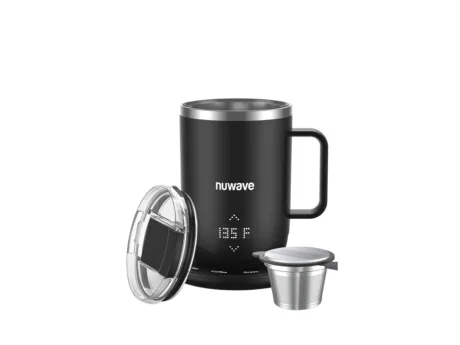 Nuwave Smart Heated Coffee Mug Rechargeable, 16oz with LED Display