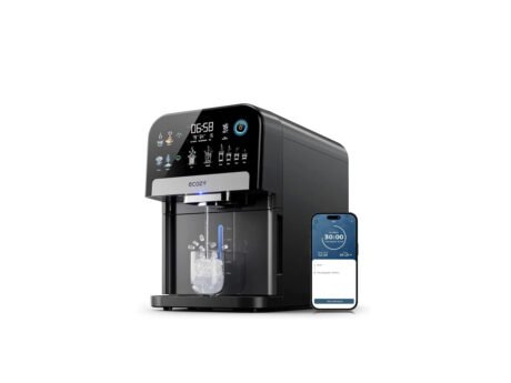 ecozy Nugget Ice Maker Dispenser, Smart 2-in-1 Pebble Ice Machine Countertop & Water Dispenser