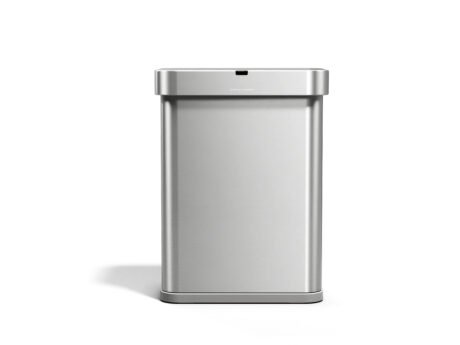 simplehuman 58L Rectangular Liner Rim Voice + Motion Sensor Kitchen Trash Can Stainless Steel: Touchless, Fingerprint-Resistant, Indoor Use